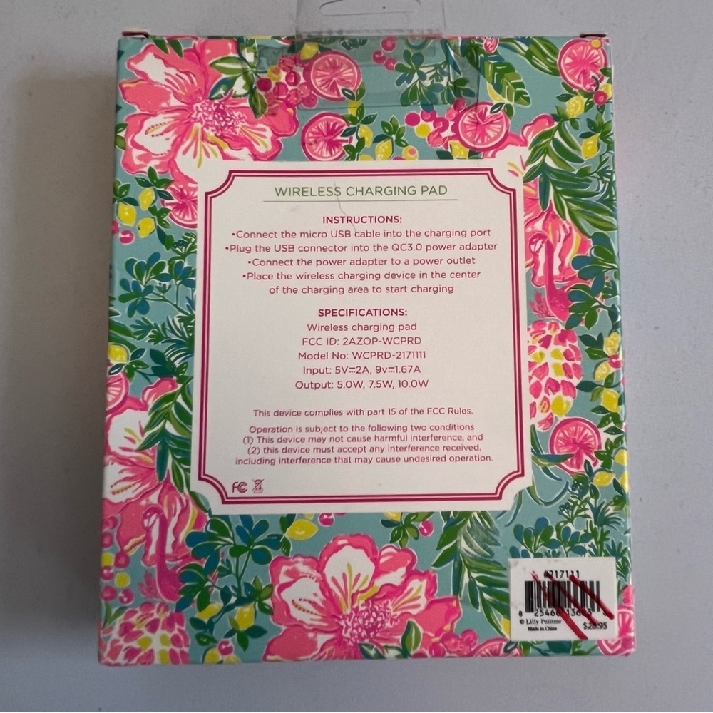 Lilly Pulitzer Fruity Flamingo Wireless Charging Pad - Picture 3 of 4
